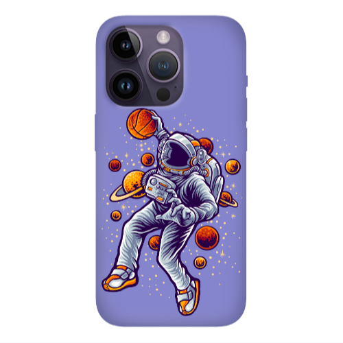 Apple iPhone 14 Pro  Space Basketball Purple Colored Silicone TPU Θήκη