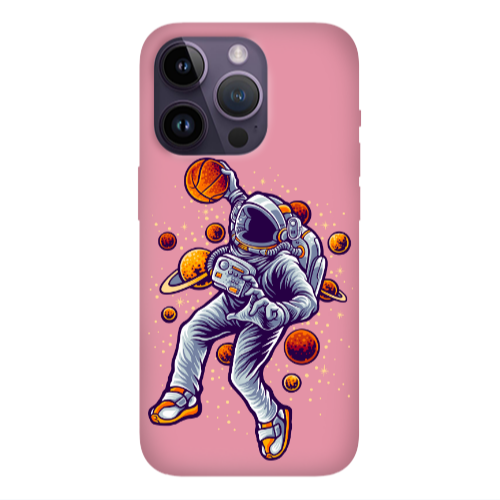 Apple iPhone 14 Pro  Space Basketball Pink Colored Silicone TPU Θήκη