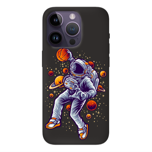 Apple iPhone 14 Pro  Space Basketball Black Colored Silicone TPU Θήκη