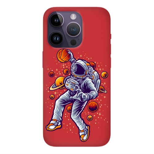Apple iPhone 14 Pro  Space Basketball Red Colored Silicone TPU Θήκη