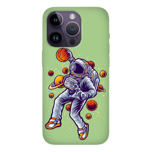 Apple iPhone 14 Pro Max Space Basketball Light Green Colored Silicone TPU Θήκη