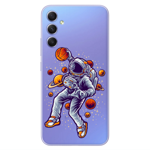 Samsung A34 Space Basketball Transparent Silicone TPU Θήκη