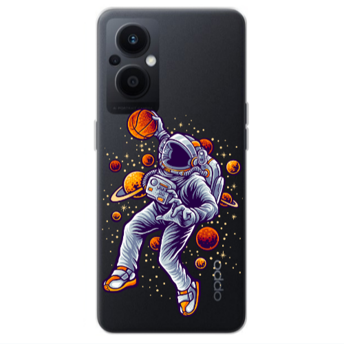 Oppo Reno 7 Lite Space Basketball Transparent Silicone TPU Θήκη