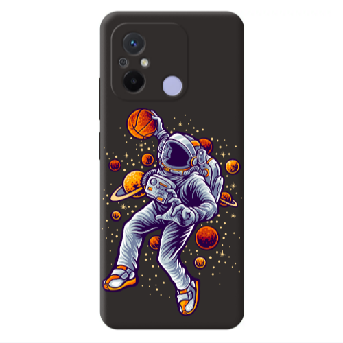 Xiaomi Redmi 12C Space Basketball Black Colored Silicone TPU Θήκη