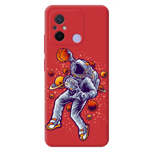 Xiaomi Redmi 12C Space Basketball Red Colored Silicone TPU Θήκη