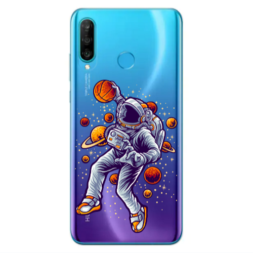 Huawei P30 Lite Space Basketball Transparent Silicone TPU Θήκη
