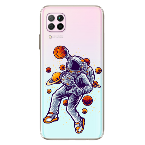 Huawei P40 Lite Space Basketball Transparent Silicone TPU Θήκη