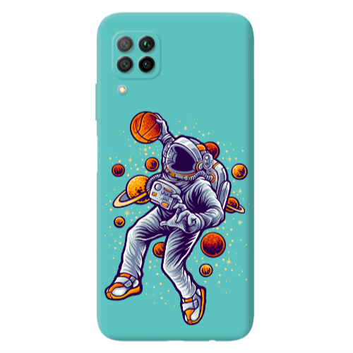 Huawei P40 Lite Space Basketball Turquoise Colored Silicone TPU Θήκη