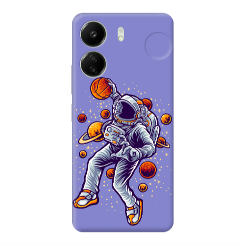 Xiaomi Redmi 13C Space Basketball Purple Colored Silicone TPU Θήκη