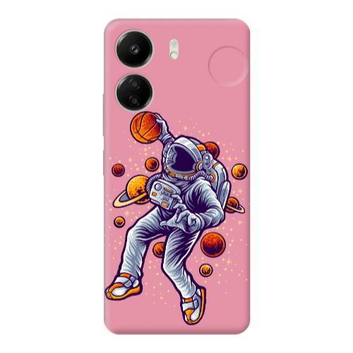 Xiaomi Redmi 13C Space Basketball Pink Colored Silicone TPU Θήκη