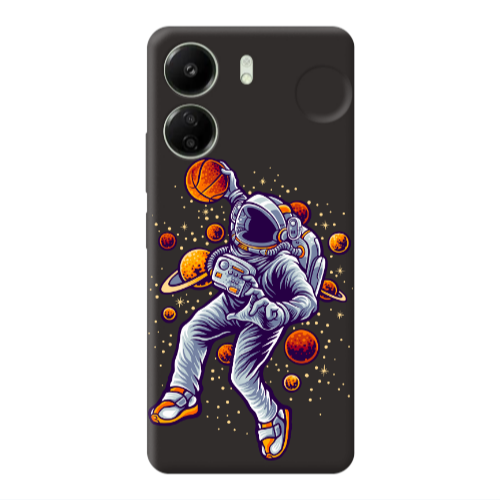 Xiaomi Redmi 13C Space Basketball Black Colored Silicone TPU Θήκη