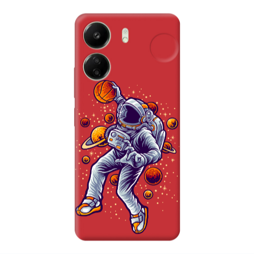Xiaomi Redmi 13C Space Basketball Red Colored Silicone TPU Θήκη