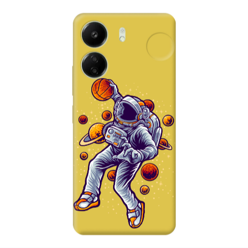Xiaomi Redmi 13C Space Basketball Yellow Colored Silicone TPU Θήκη
