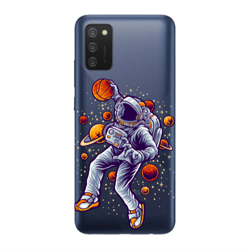 Samsung A02s Space Basketball Transparent Silicone TPU Θήκη