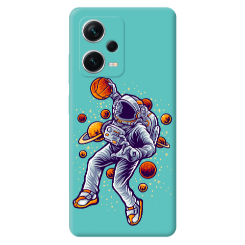 Xiaomi Poco X5 Space Basketball Turquoise Colored Silicone TPU Θήκη