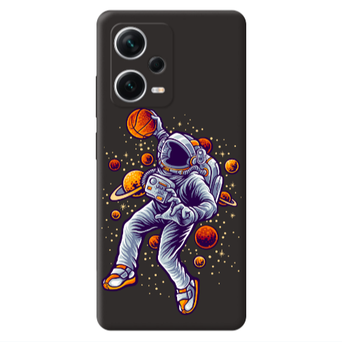 Xiaomi Poco X5 Space Basketball Black Colored Silicone TPU Θήκη