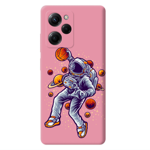 Xiaomi Poco X5 Pro Space Basketball Pink Colored Silicone TPU Θήκη