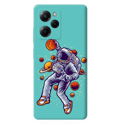 Xiaomi Poco X5 Pro Space Basketball Turquoise Colored Silicone TPU Θήκη