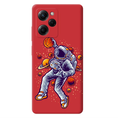 Xiaomi Poco X5 Pro Space Basketball Red Colored Silicone TPU Θήκη