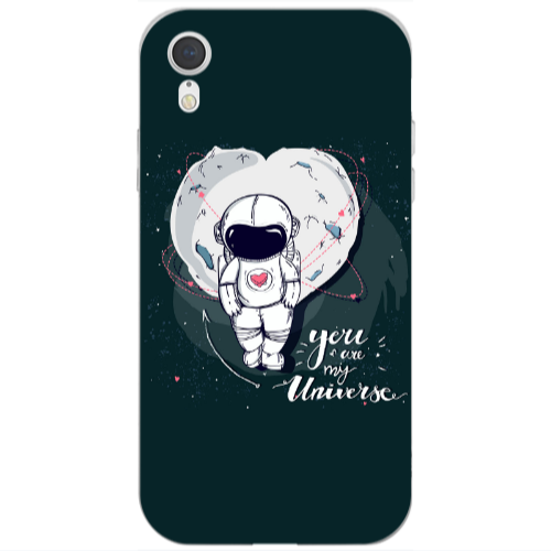Apple iPhone Xr You are my universe Transparent Silicone TPU Θήκη