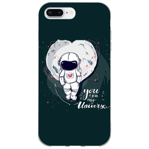 Apple iPhone 7 Plus You are my universe Transparent Silicone TPU Θήκη