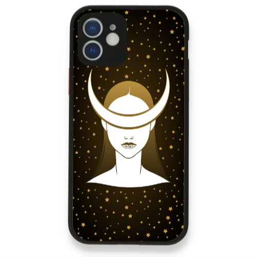 Apple iPhone 12 Moon eyes Black Glossy Θήκη