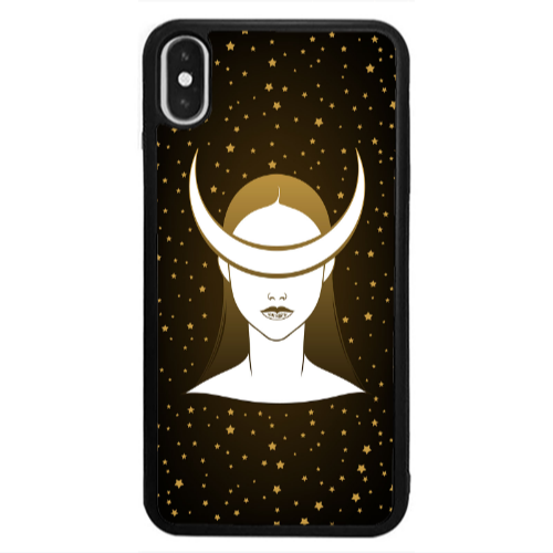Apple iPhone Xs Max Moon eyes Black Glossy Θήκη