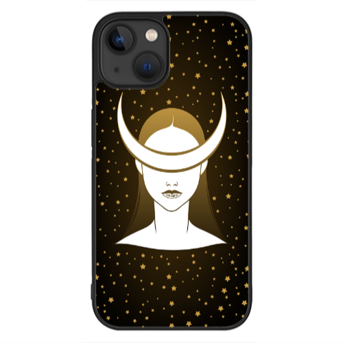 Apple iPhone 13 Mini Moon eyes Black Glossy Θήκη