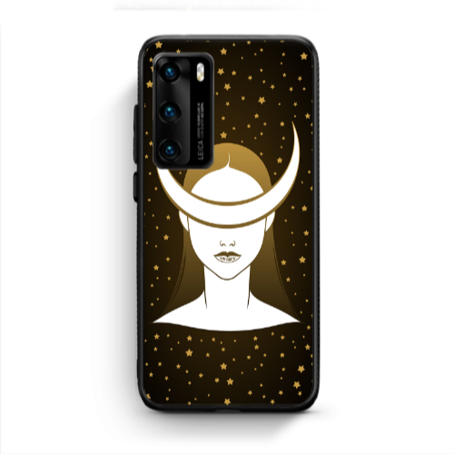 Huawei P40 Moon eyes Black Glossy Θήκη