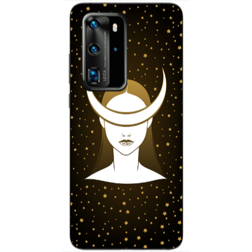 Huawei P40 Pro Moon eyes Transparent Silicone TPU Θήκη
