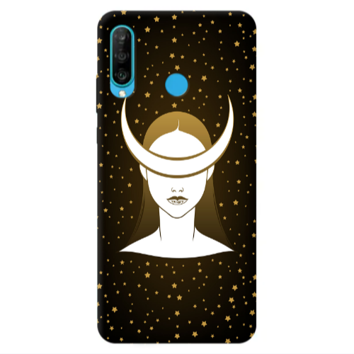 Huawei P30 Lite Moon eyes Transparent Silicone TPU Θήκη