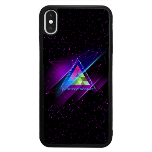 Apple iPhone Xs Max Triangle stars Black Glossy Θήκη