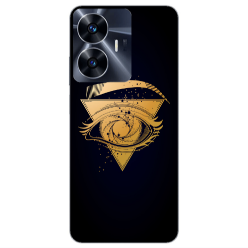 Realme Note 50 Triangular gold eye Transparent Silicone TPU Θήκη
