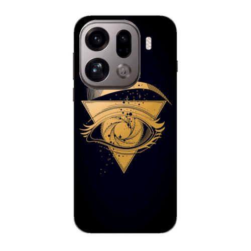 Oppo Find X9 Pro Triangular gold eye Transparent Silicone TPU Θήκη