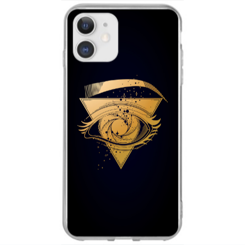 Apple iPhone 12 Triangular gold eye Transparent Silicone TPU Θήκη