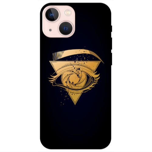 Apple iPhone 13 Triangular gold eye Transparent Silicone TPU Θήκη