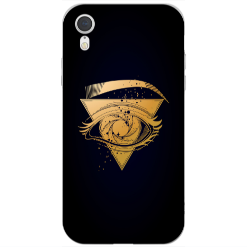 Apple iPhone Xr Triangular gold eye Transparent Silicone TPU Θήκη