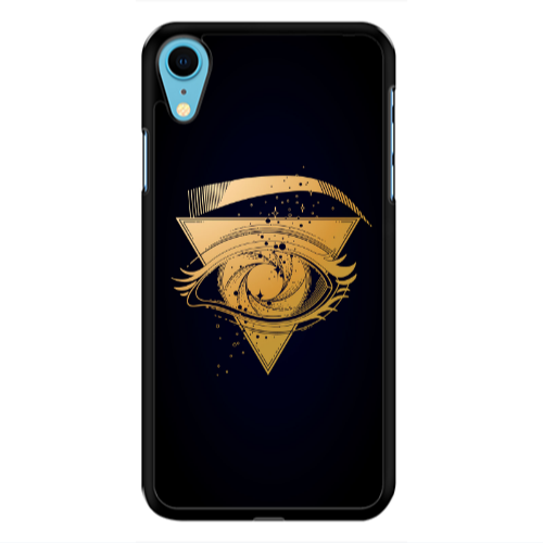 Apple iPhone Xr Triangular gold eye Black Glossy Θήκη