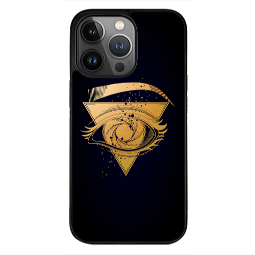 Apple iPhone 13 Pro Max Triangular gold eye Black Glossy Θήκη