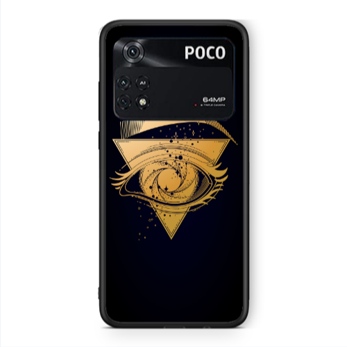 Xiaomi Poco M4 Pro 4G Triangular gold eye Black Glossy Θήκη