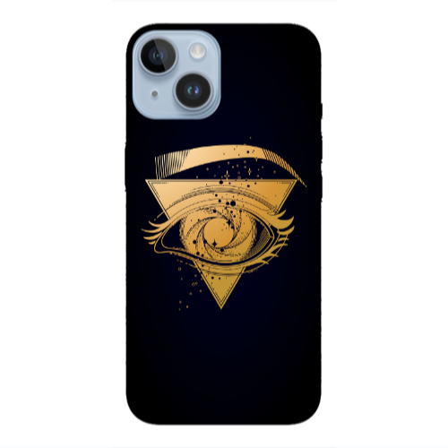 Apple iPhone 14  Triangular gold eye Transparent Silicone TPU Θήκη