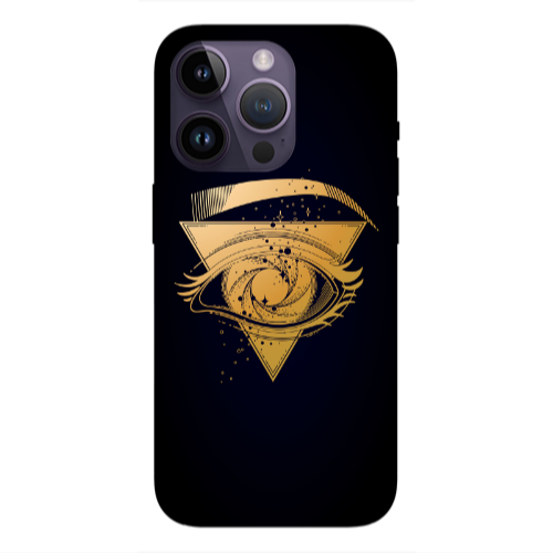 Apple iPhone 14 Pro  Triangular gold eye Transparent Silicone TPU Θήκη