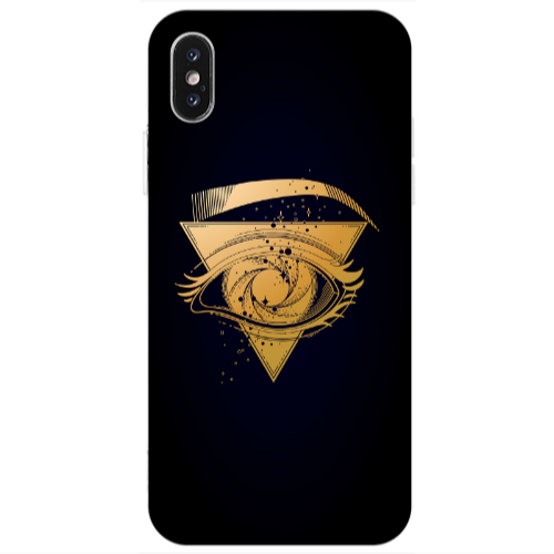 Apple iPhone Xs Max Triangular gold eye Transparent Silicone TPU Θήκη