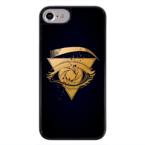 Apple iPhone 7 Triangular gold eye Black Glossy Θήκη