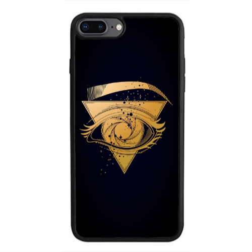 Apple iPhone 7 Plus Triangular gold eye Black Glossy Θήκη