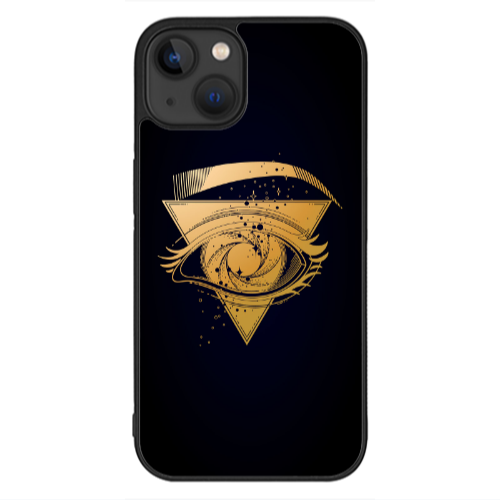 Apple iPhone 13 Mini Triangular gold eye Black Glossy Θήκη