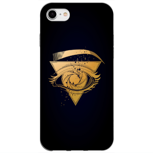 Apple iPhone SE 2020 Triangular gold eye Transparent Silicone TPU Θήκη
