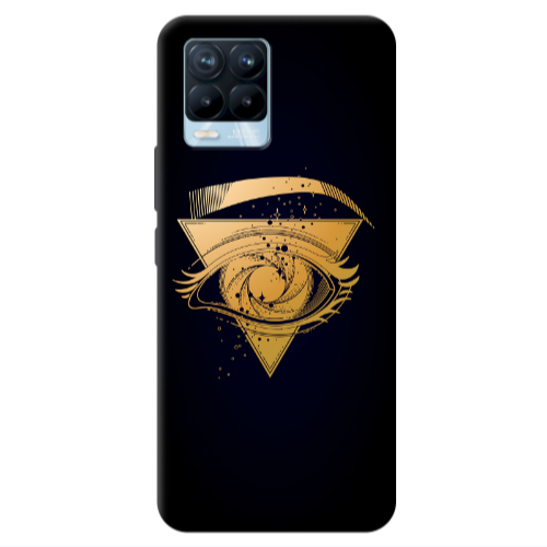 Realme 8 Pro Triangular gold eye Transparent Silicone TPU Θήκη