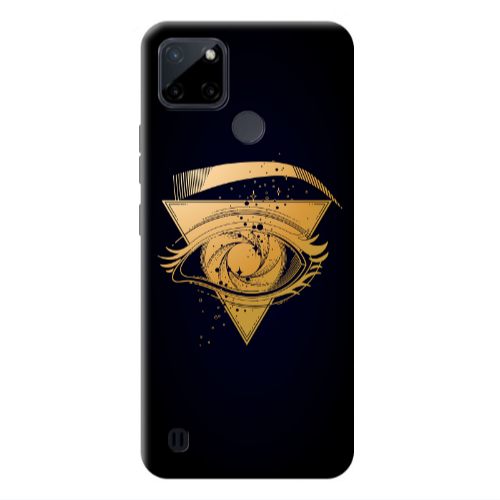 Realme C25Y Triangular gold eye Transparent Silicone TPU Θήκη