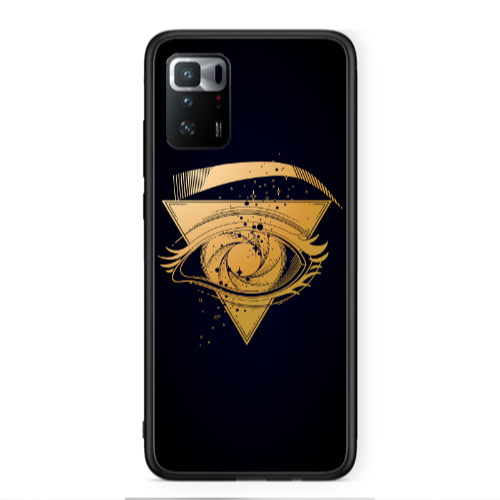 Xiaomi Poco X3 GT Triangular gold eye Black Glossy Θήκη